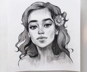 Простые портреты карандашом для срисовки 017