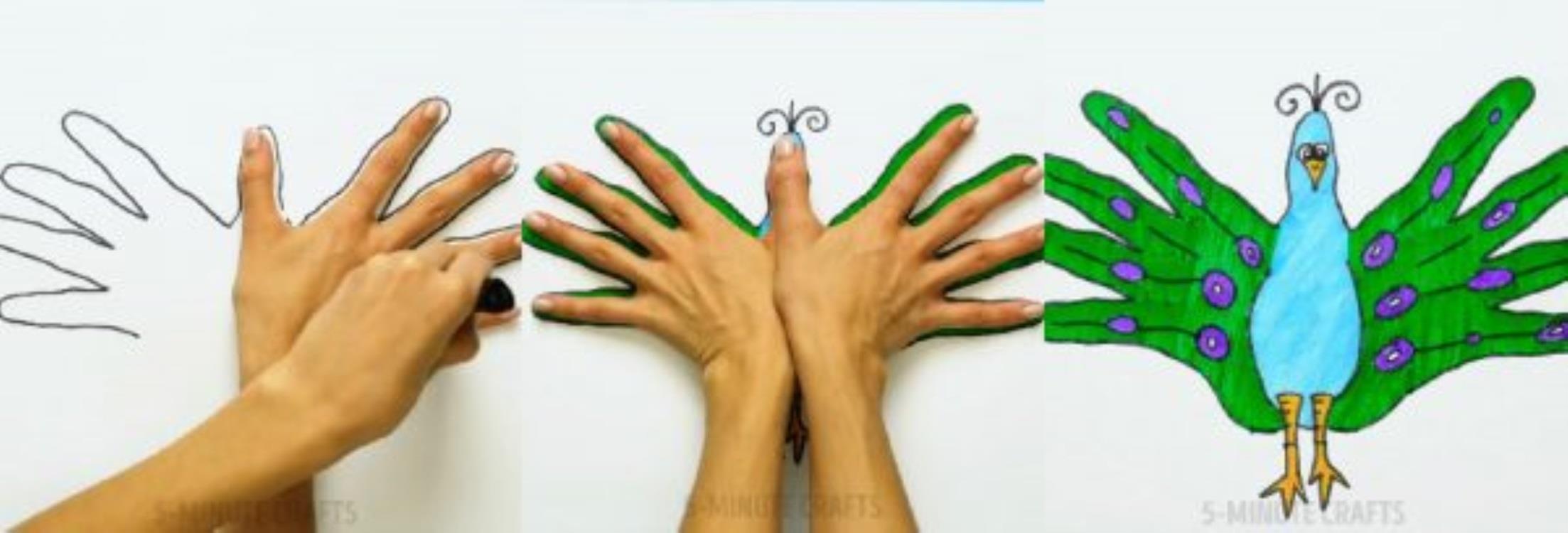 Рисование с помощью руки для детей