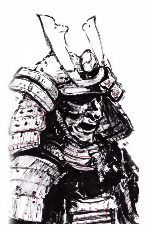 Рисунки самураев для срисовки 003