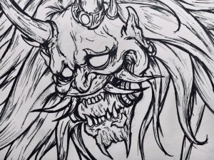 Страшные Рисунки демонов для срисовки, коллекция 020