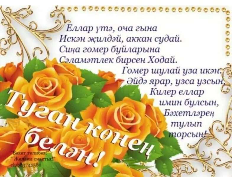 Поздравления с юбилеем сестре на татарском языке 11