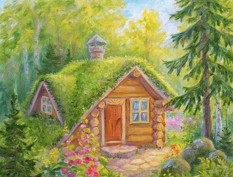 Картинки сказочный домик в лесу 12