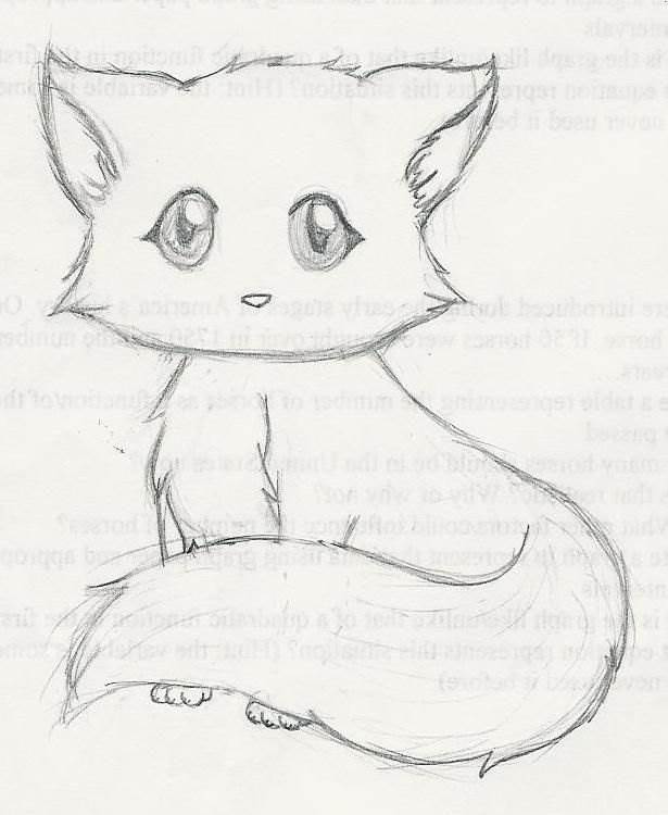 Рисунки карандашом для срисовки коты 06