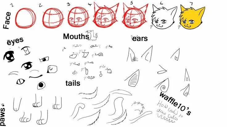 Рисунки карандашом для срисовки животных аниме поэтапно 10