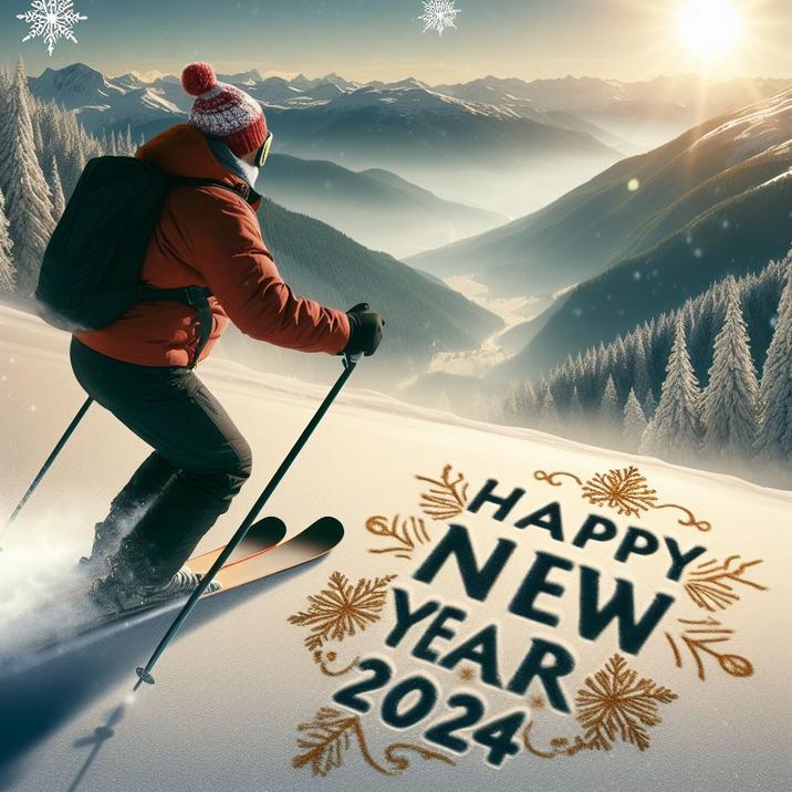 Новогодняя открытка для поздравления С Наступающим Новым 2024 годом! 03