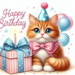Прикольная картинка котик с днем рождения, с надписями (9)