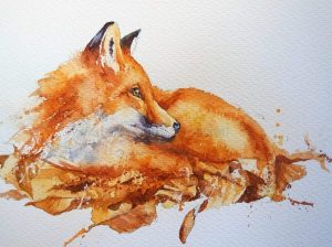 Акварельный рисунок лисы   прикольные картинки 9