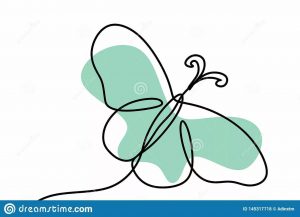 Бабочка, нарисованная линией на белой бумаге   картинки 9