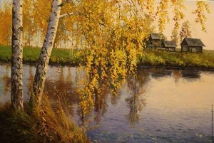 Картина реки осенью 8