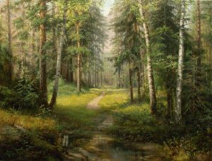 Картина тропы через лес 8