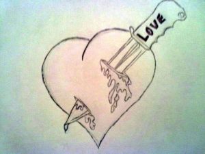 Рисунки карандашом легкие о любви 9